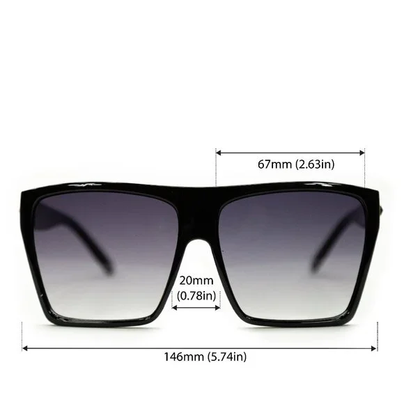 NEW Oversized Women Sunglasses with %100 UV Protection - (Gradient Purple Lens) - Picture 2 of 6